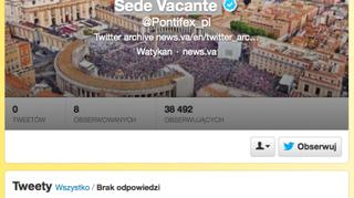 Twitter papieża pusty. Zostało tylko "Sede Vacante"
