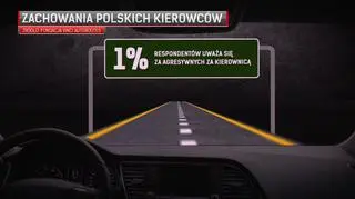 Tylko tylko jeden procent respondentów uważa się za agresywnego za kierownicą