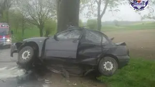 Uderzyła w drzewo 
