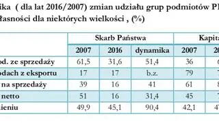 Udziały państwowej i prywatnej zbrojeniówki w całym przemyśle zbrojeniowym