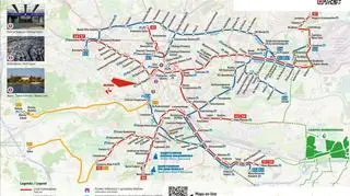 Układ komunikacji miejskiej w Krakowie w sobotę i niedzielę