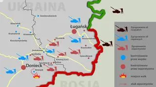 Układ sił w Donbasie i najważniejsze zgrupowania rosyjskie w pobliżu rejonu walk