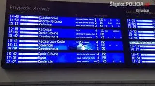 Uszkodzona siekierą tablica