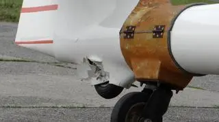 W drugim szybowcu uszkodzony został ogon
