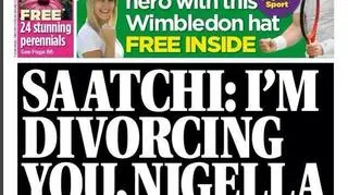 W dzisiejszym numerze "Daily Mail" Charles Saatchi ogłasza, że rozwodzi się z Nigellą Lawson