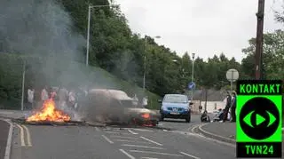 W Lurgan płonęły samochody (fot. Kontakt TVN24, internauta Przemysław)