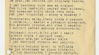 W notatniku znajduje się pięć wierszy autorstwa W. Wnuka, K. Ćwierka i G. Timofiejewa
