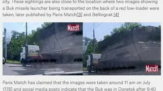 W raporcie analitycy Bellingcat piszą "Buk 3x2"