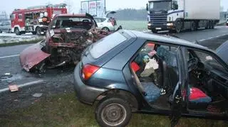 W wypadku brały udział dwa auta i TIR (internauta Kacper)