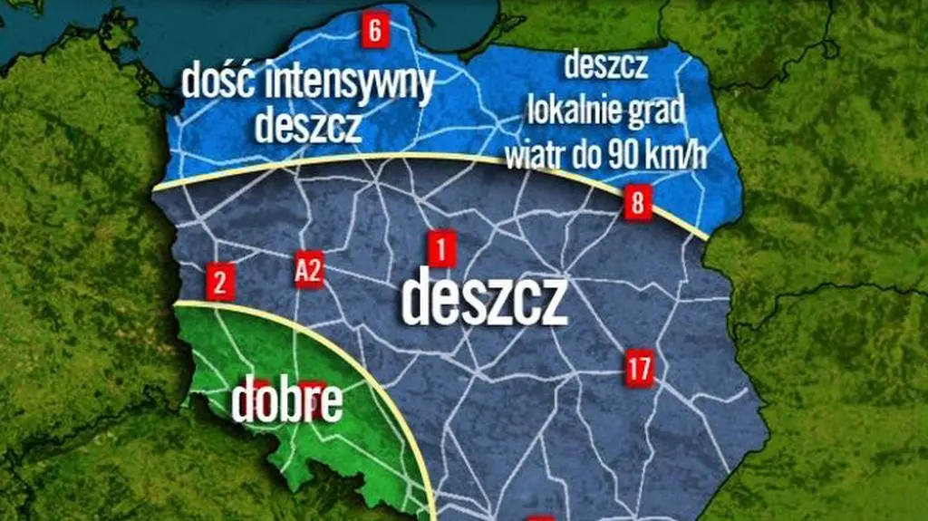 Warunki drogowe w niedzielę