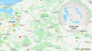 Wędkarz łowił na jeziorze Chłop