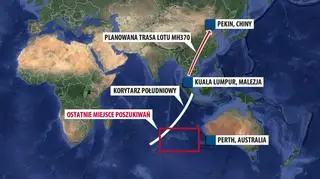 Według malezyjskich władz B777 był po raz ostatni widziany na krańcach tzw. korytarza południowego