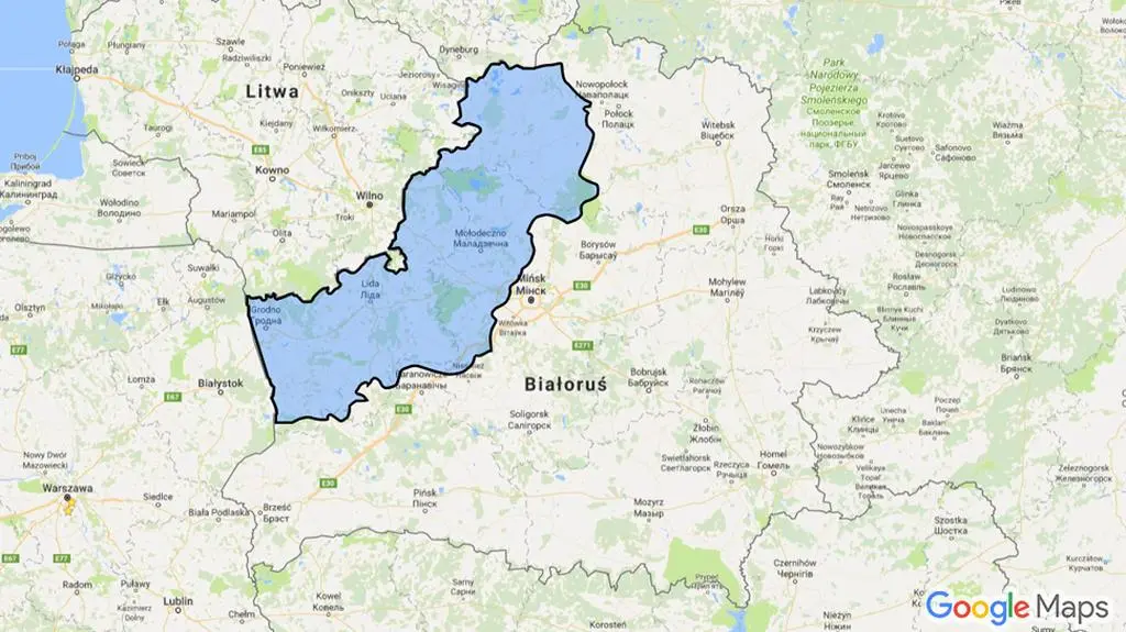Wejsznoria na mapie Białorusi 
