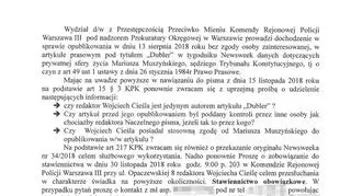 Wezwanie z policji dla Wojciecha Cieśli