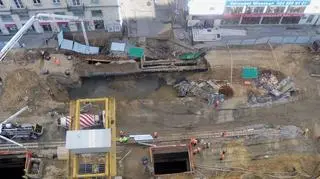 Widok na osuwisko z najwyższych pięter wieżowca