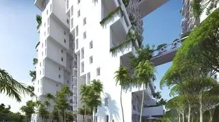 Widok od strony ogrodu z basenem (fot. Safdie Architects)