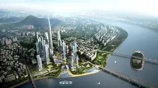 Widok z lotu ptaka na dzielnicę Yongsan