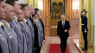 Władimir Putin spotkał się na Kremlu z oficerami i prokuratorami, którym przyznano wyższe stopnie wojskowe i rangi