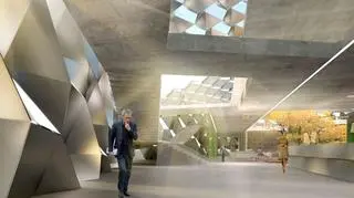 Wnętrze obiektu to surowość betonu i aluminium (fot. OFIS Arhitekti)
