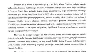 Wniosek gdyńskiego dewelopera ws. skweru imienia płk. Kuklińskiego