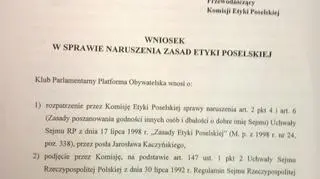 Wniosek PO przeciwko Jarosławowi Kaczyńskiemu