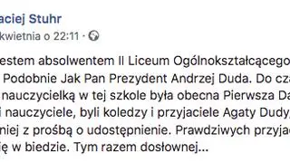 Wpis Macieja Stuhra na Facebooku 