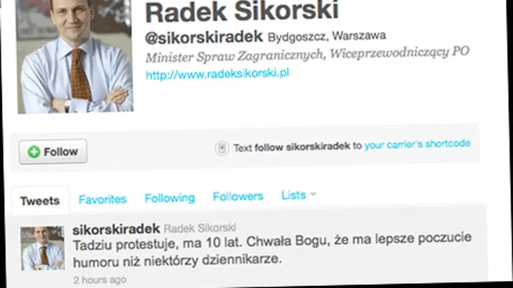 Wpis ministra na Twitterze