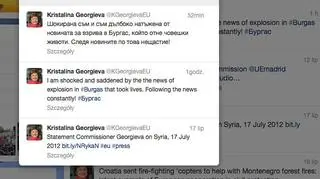Wpis na Twitterze Kristaliny Georgievej
