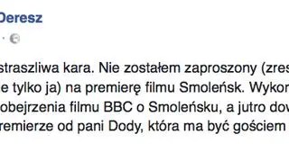 Wpis Pawła Deresza na Facebooku