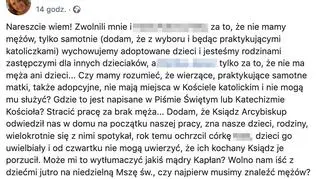 Wpis zwolnionej z biura prasowego Archidiecezji Krakowskiej Joanny Adamik