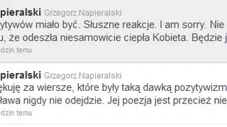 Wpisy Grzegorza Napieralskiego/Twitter