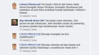 Wpisy, jakie pojawiły się na portalu społecznościowym 