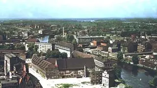 Wrocław widziany z kościelnej wieży - lata 50. XX wieku