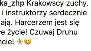 Wśród komentujących są harcerze