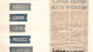 Wycinek z gazety o "Córce okrętu"