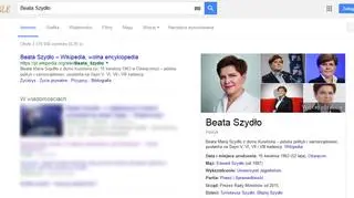 Wynik wyszukiwań w Google