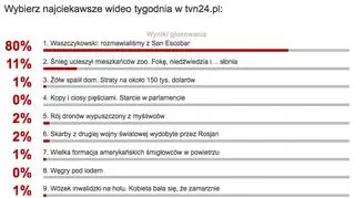 Wyniki głosowania w plebiscycie na najciekawsze wideo tygodnia w tvn24.pl