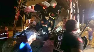 Wypadek autobusu z Polakami w Turcji. Na zdjęciu ranny kierowca