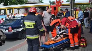 Wypadek na przejeździe kolejowym w Stegnie