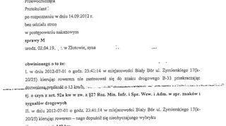 Wyrok w sprawie rowerzysty