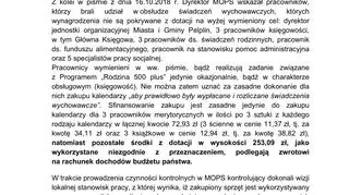 Wystąpienie pokontrolne. Kalendarze należały się tylko trzem pracownikom