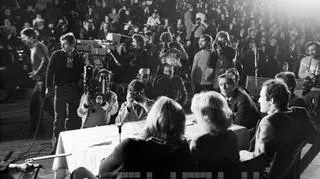 Wywiad z Wojciechem Fibakiem i Björnem Borgiem w Hali Widowiskowo-Sportowej Arena 1978 r