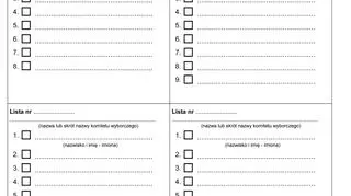 Wzór karty do głosowania w wyborach do PE