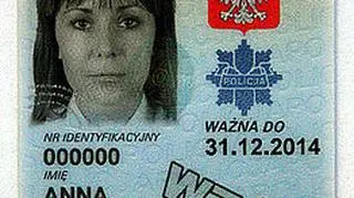 Wzorcowa legitymacja policyjna - awers