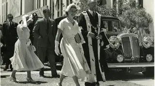 Z burmistrzem nowozelandzkiego Gisborne, 1954
