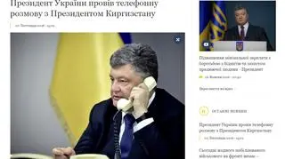 Zachowana kopia komunikatu ze strony prezydenta Petra Poroszenki 