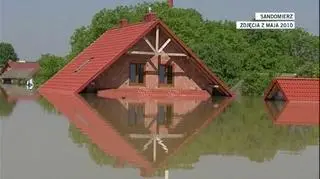 Zalany Sandomierz w 2010 r. 