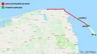 Zamknięta jest większość kąpielisk nad otwartym morzem w województwie pomorskim
