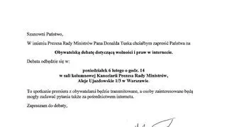 Zaproszenie wysłane do internautów