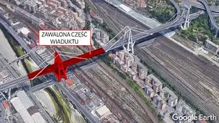Zawalił się 400-metrowy odcinek wiaduktu w Genui
